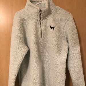 Pink Sherpa pullover sweater